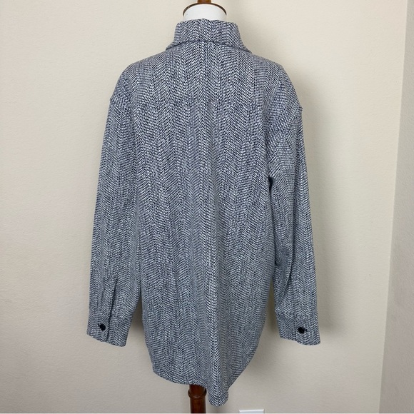 Athleta Textured Shirt Jacket in Braiden Black White #882490 Medium Shacket - Picture 8 of 14